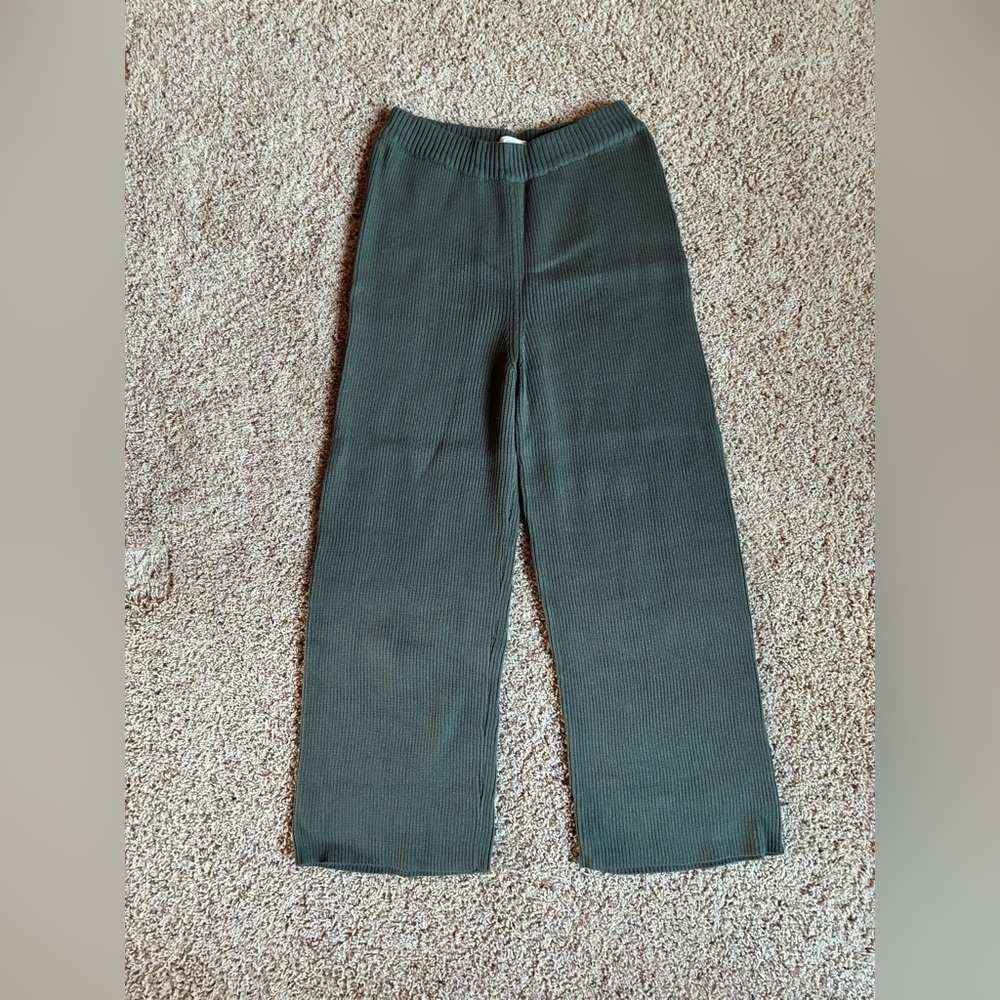 NWT OZMA Organic Tanguis Cotton Knit Trousers 100% Organic Cotton Green MEDIUM